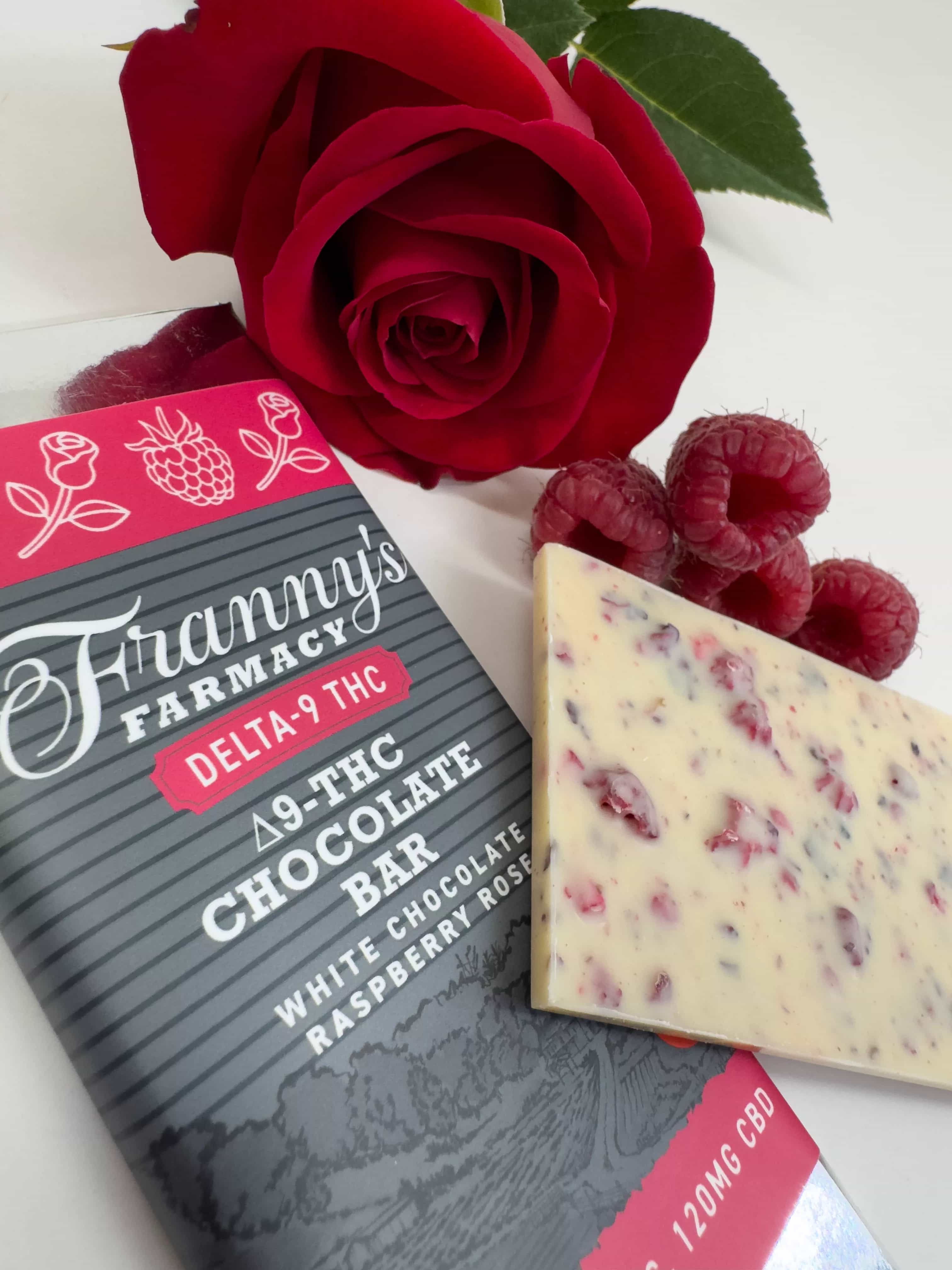 Franny's White Chocolate Raspberry Rose Bar (240mg)