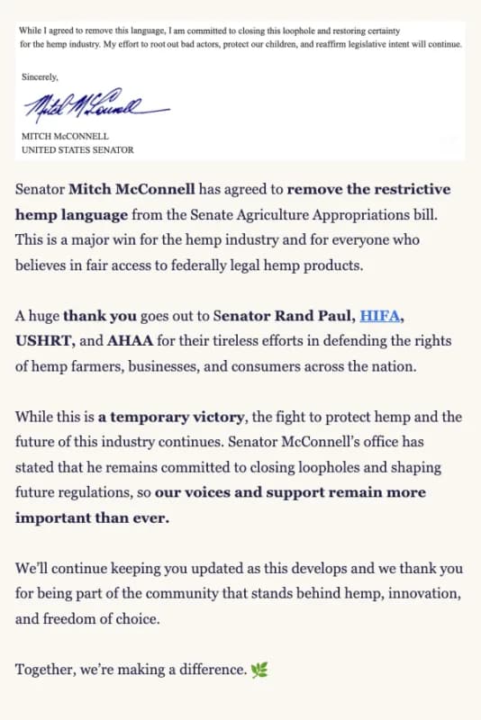 🌿 Together for Hemp: A Victory Worth Celebrating