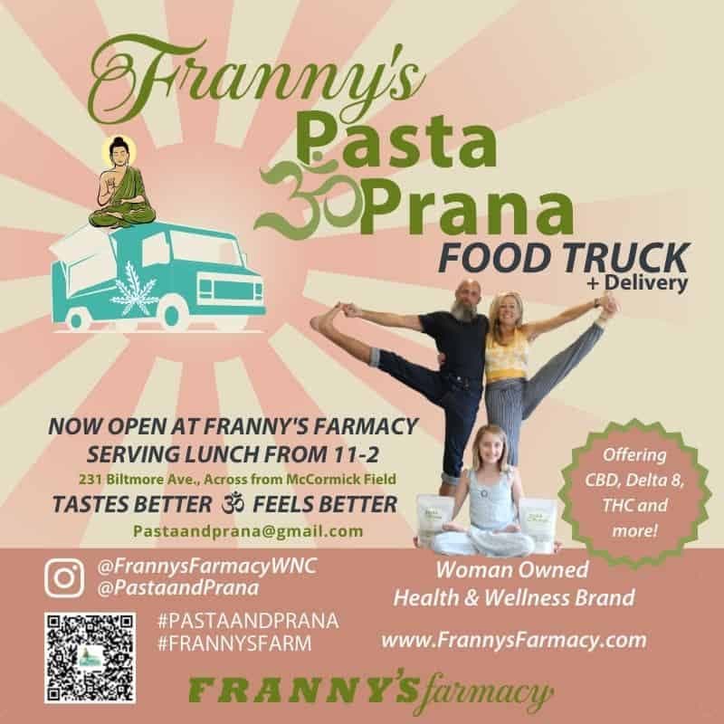 Old-World Tradition Meets New World Nutrition: Franny’s Pasta & Prana Food Truck Debuts at LOVE SHINE PLAY, as Part of Asheville Yoga Festival.