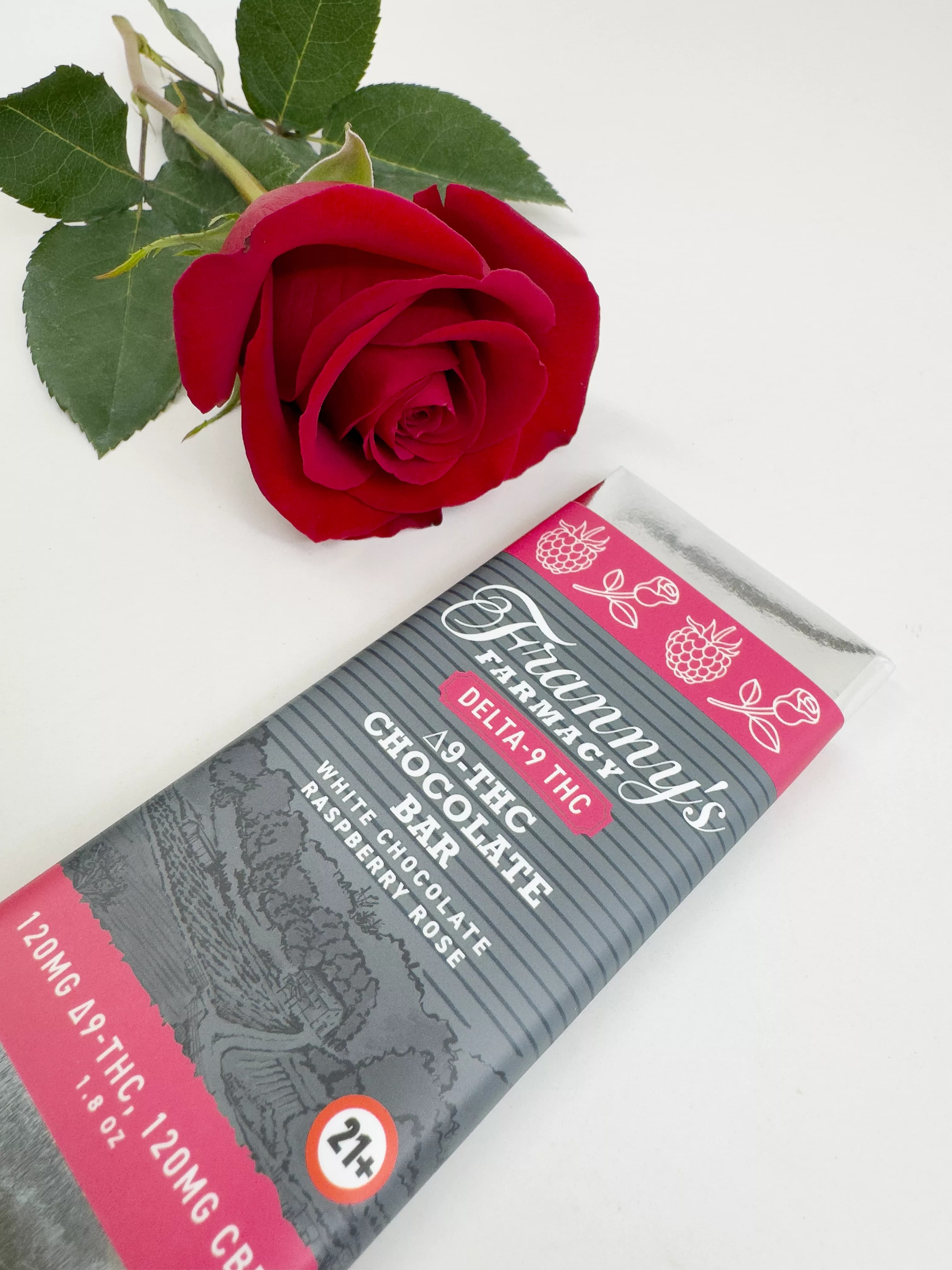 Franny's White Chocolate Raspberry Rose Bar (240mg) image 4
