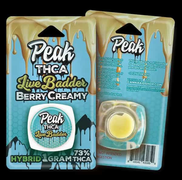 Franny’s Farmacy X Peak THCa Live Badder – Berry Creamy Hybrid (73% THCa | 1g)