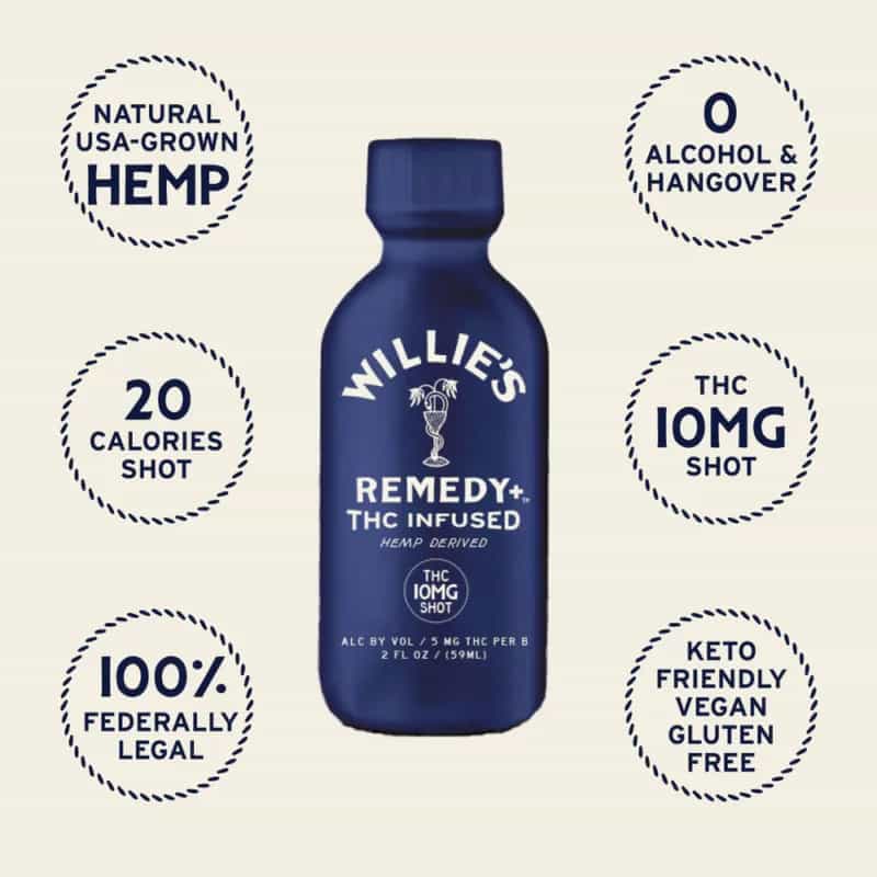 Willie’s Remedy THC-Infused Social Tonics – 10mg High-Dose Shots